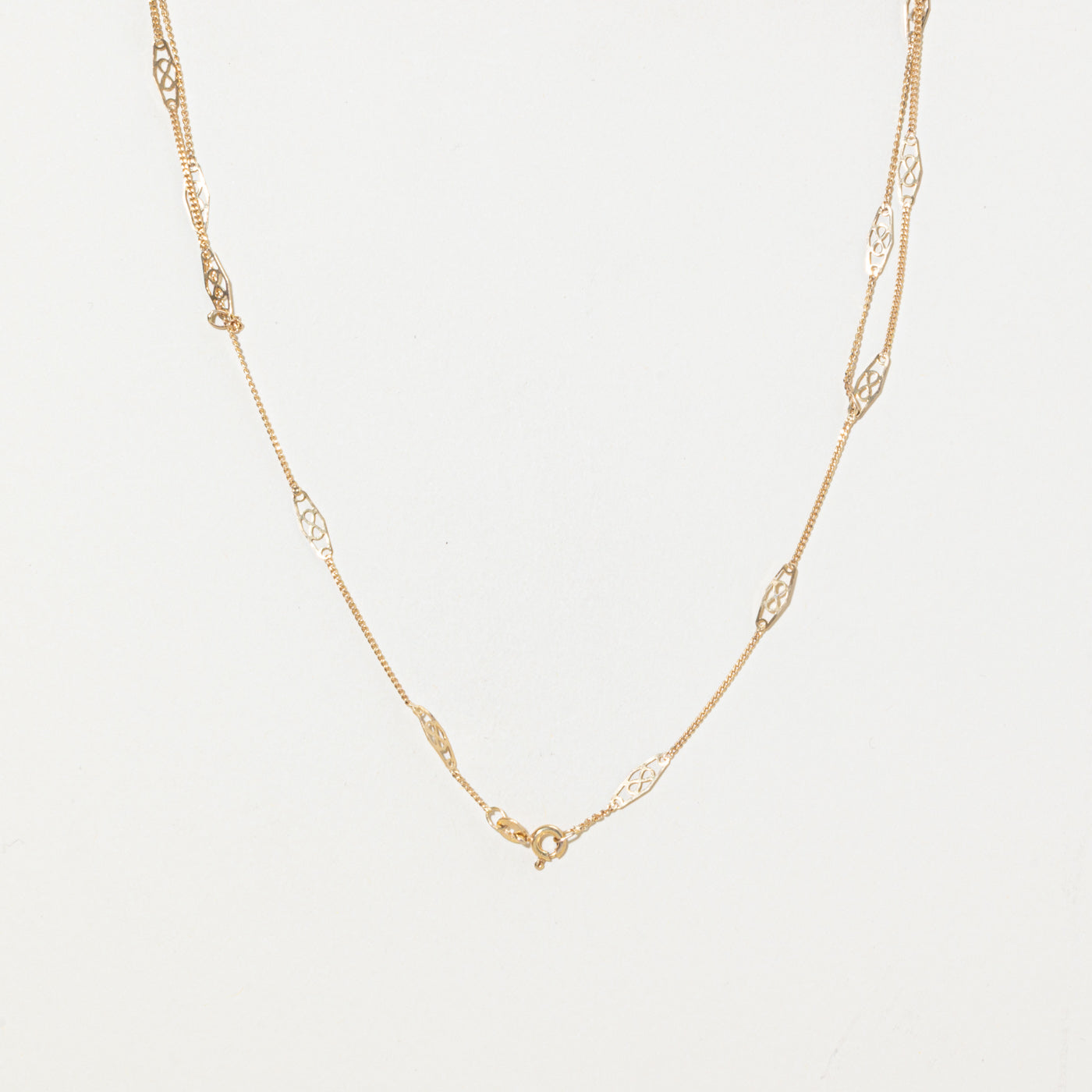 10k Filigree Layered Chain Necklace | 4.75mm | 30"