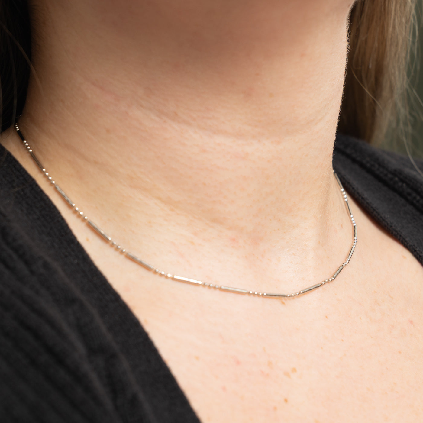 Italian 14k Bar & Bead Chain | 1.3mm | 16"