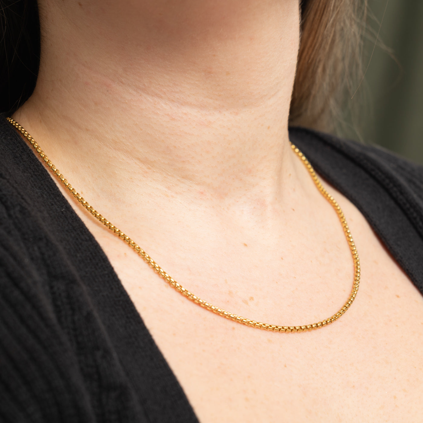 14k Box Link Chain | 2.4mm | 18"