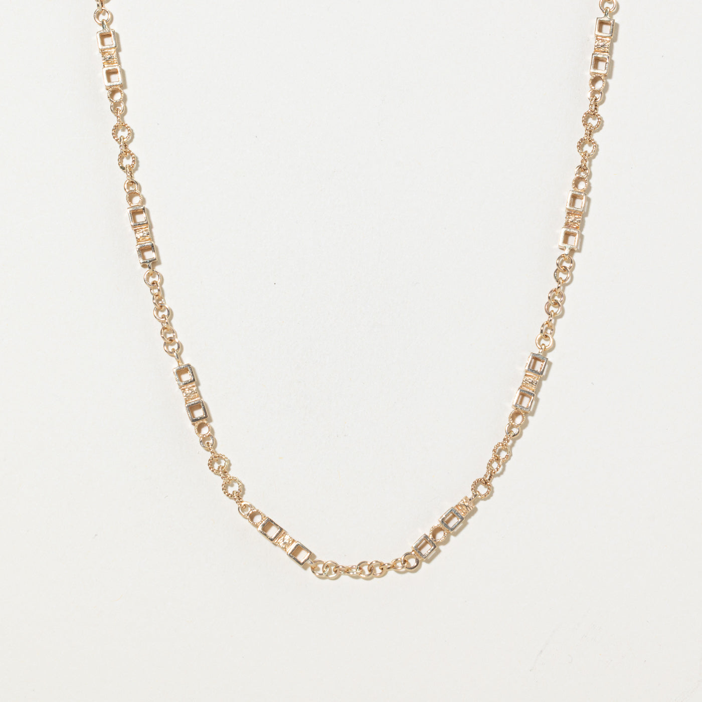 14k Geometric Fancy Chain Necklace | 3.8mm | 18"