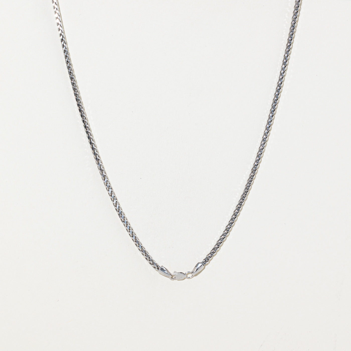 14k White Gold Foxtail Chain | 2.4mm | 24"