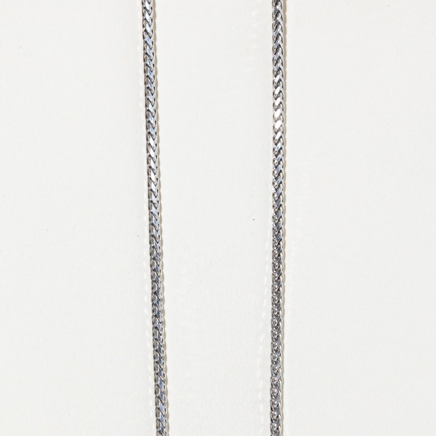 14k White Gold Foxtail Chain | 2.4mm | 24"