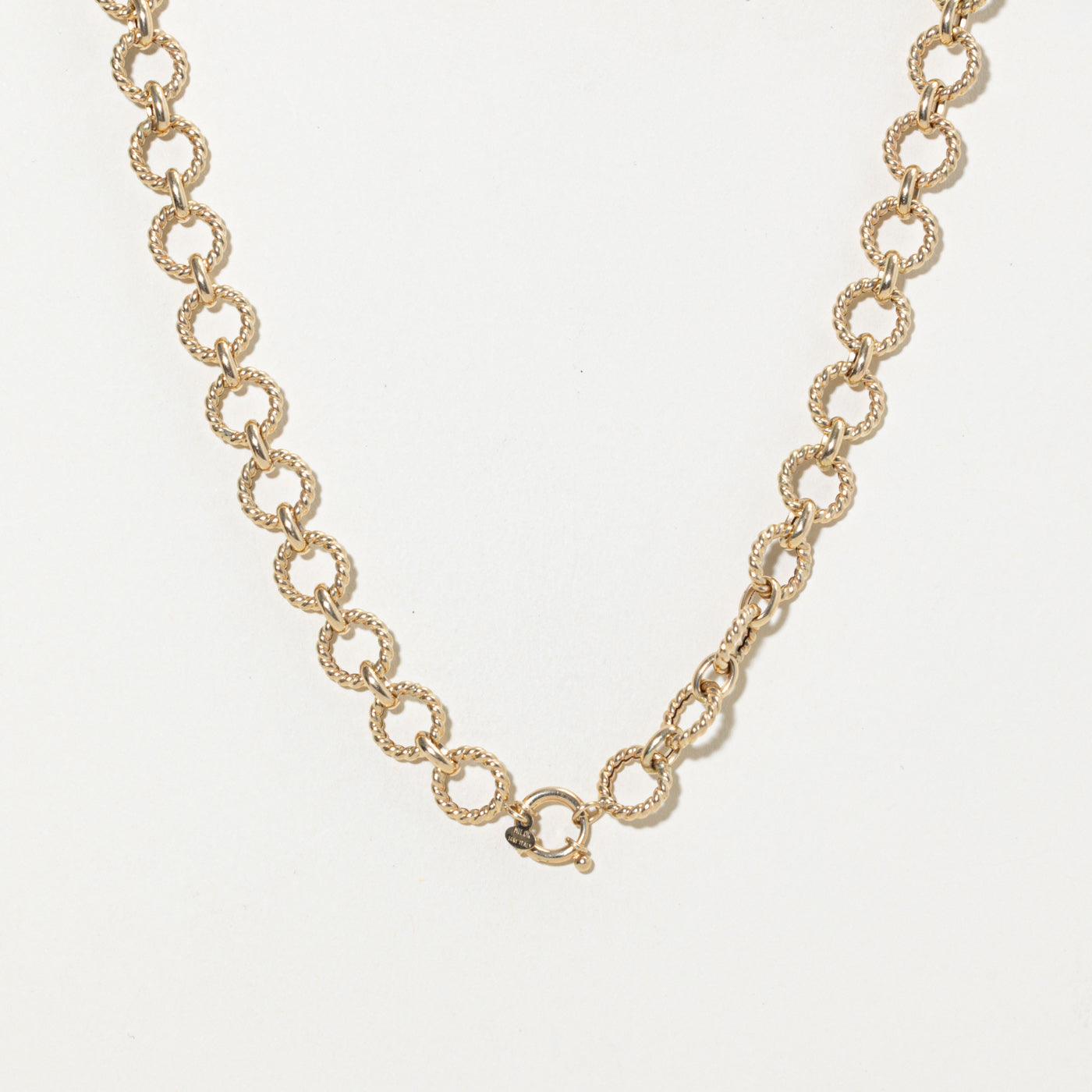 14k Chain Bib Necklace | 17.5"