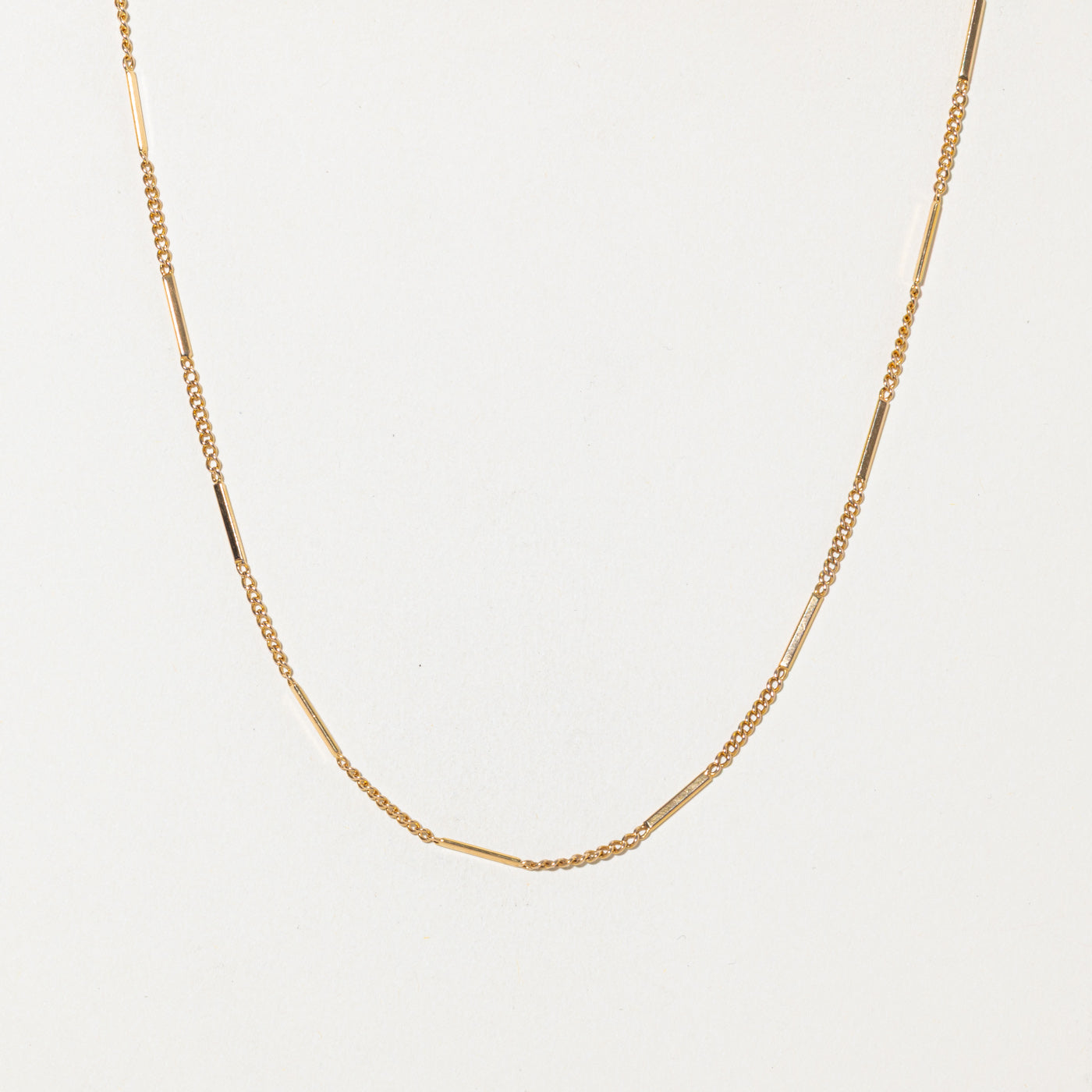 18k Bar Link Chain | 1.5mm | 17.5"