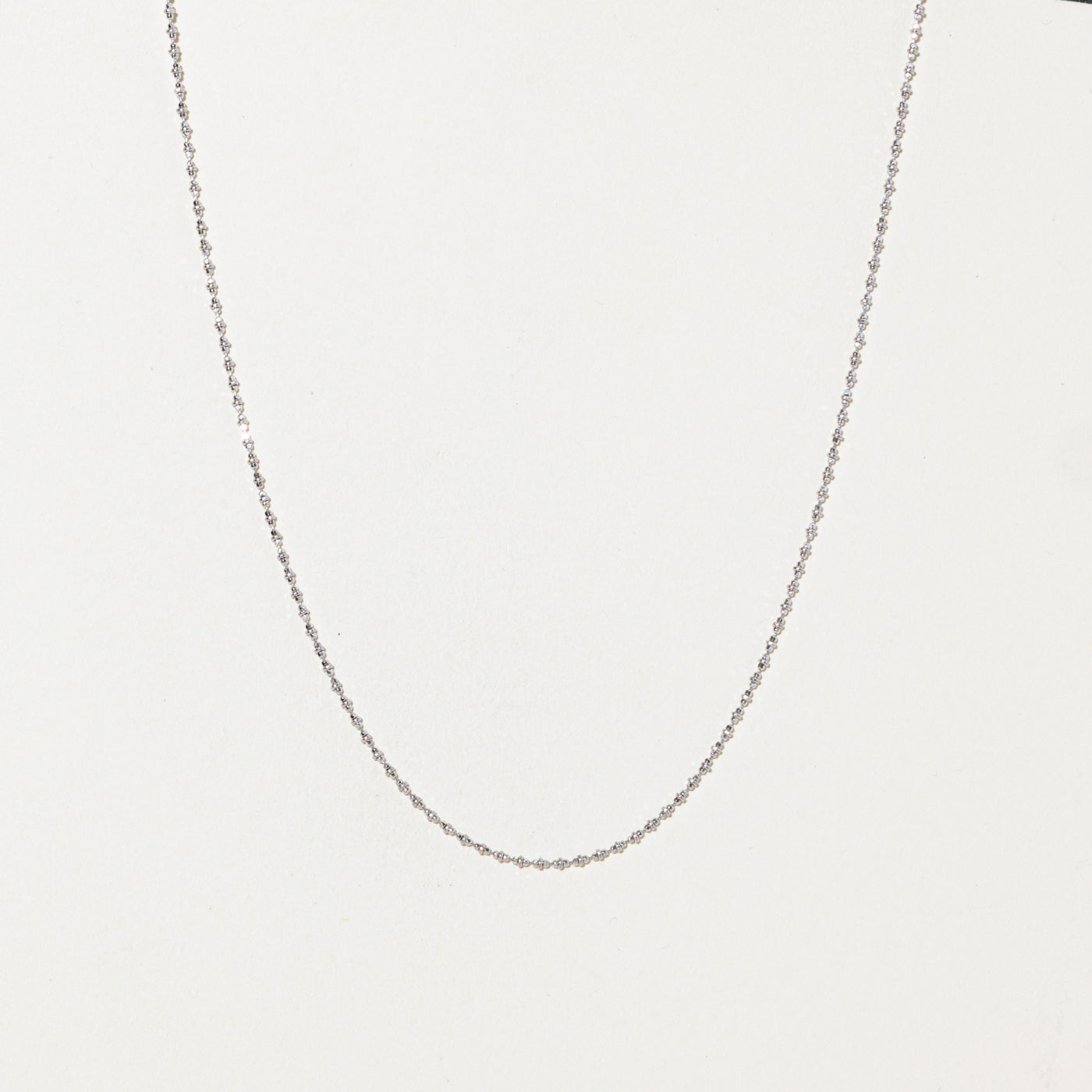 18k White Gold Bead Chain | 1.3mm | 16"