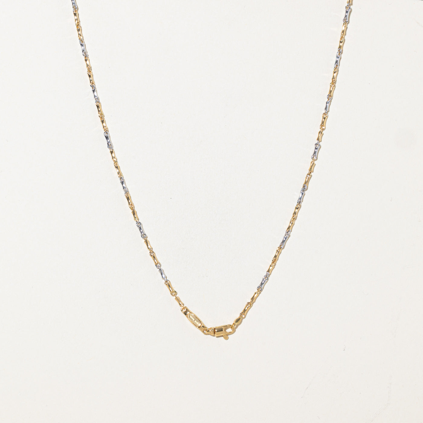 Italian 18k Two-Tone Bar Link Chain | 1.83mm | 19"
