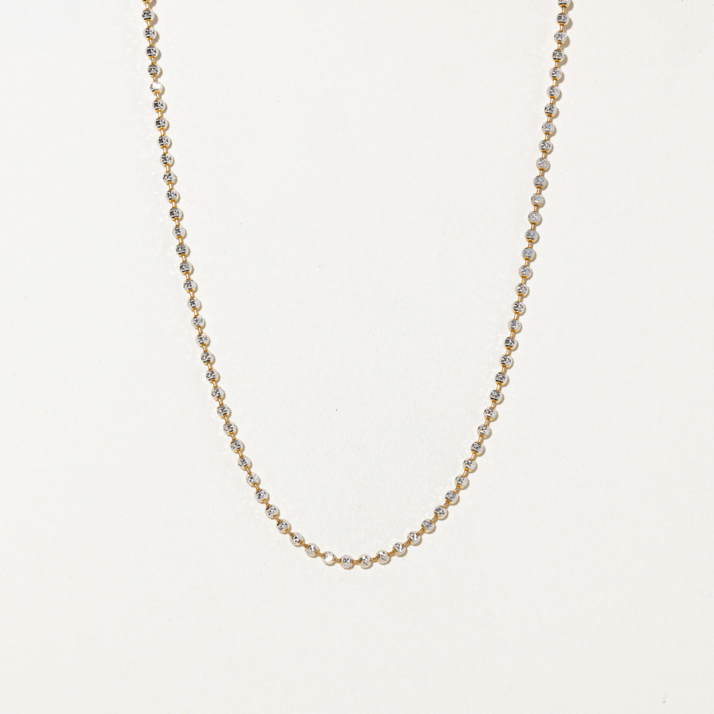 Italian 18k Diamond Cut Bead Chain | 2.5mm | 16"
