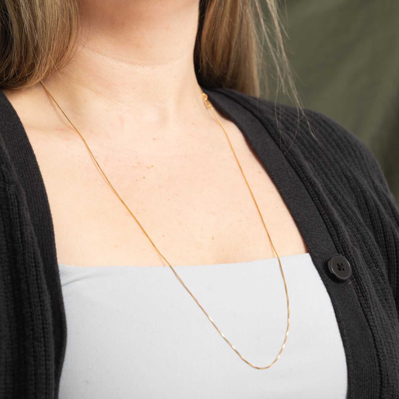 14k Yellow Gold Box Chain | 0.75mm | 30"