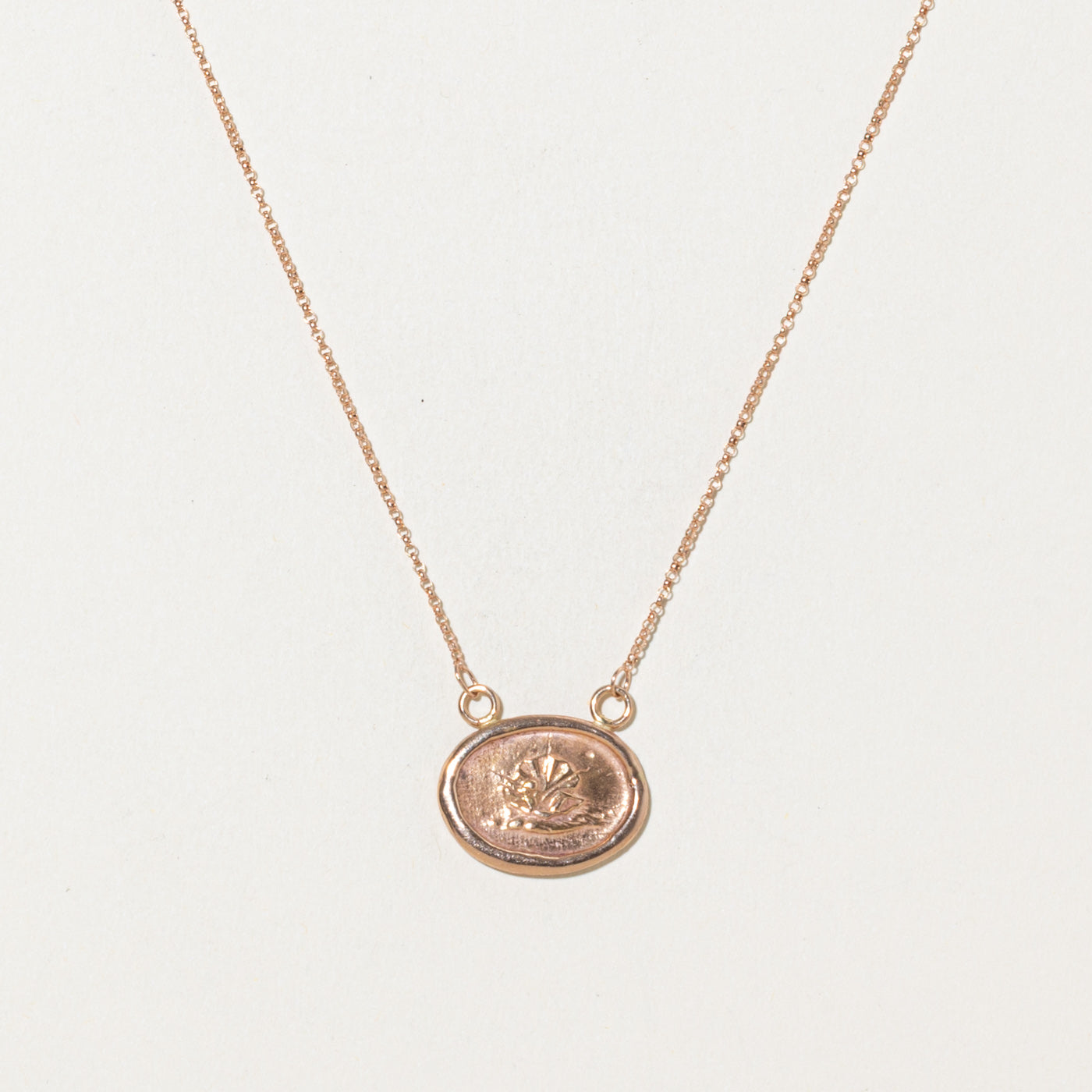 ‘Pyrrha’ 14k Rose Gold Embossed Pendant Necklace | 20"