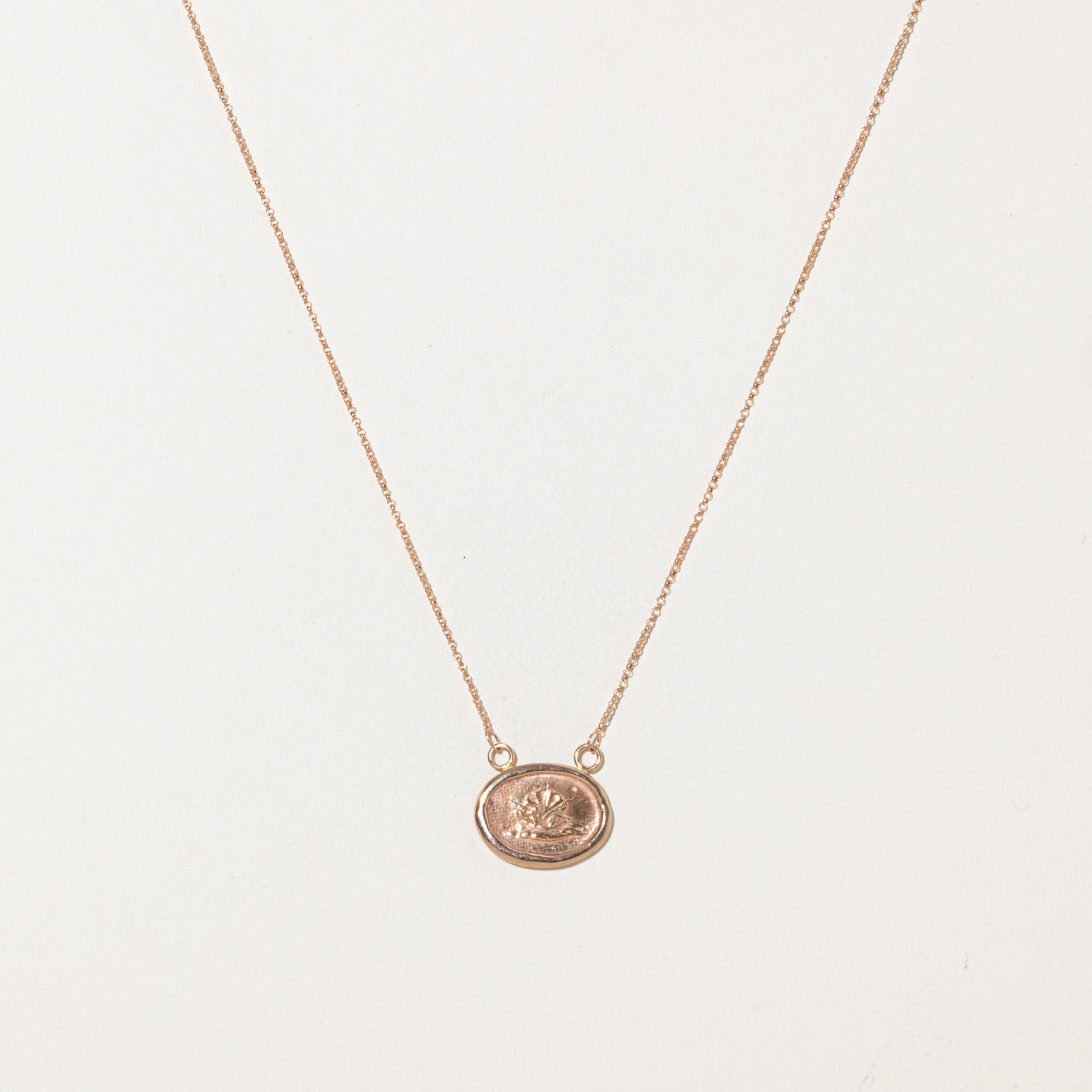 ‘Pyrrha’ 14k Rose Gold Embossed Pendant Necklace | 20"