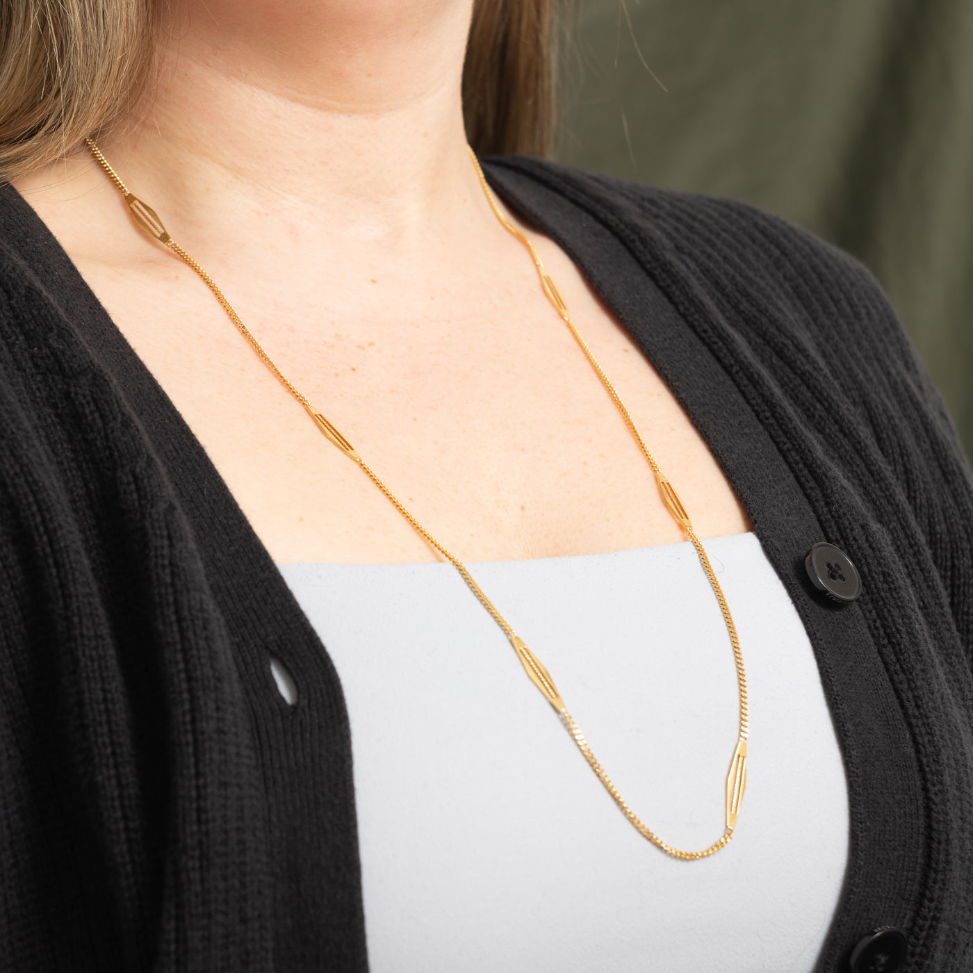 Italian 18k Bar Link Chain | 5.8mm | 30.5"