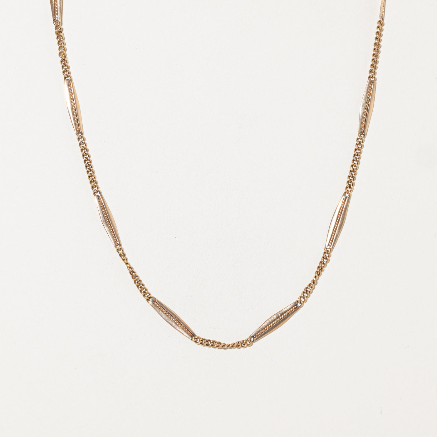 14k Bar Link Watch Chain | 17.5"