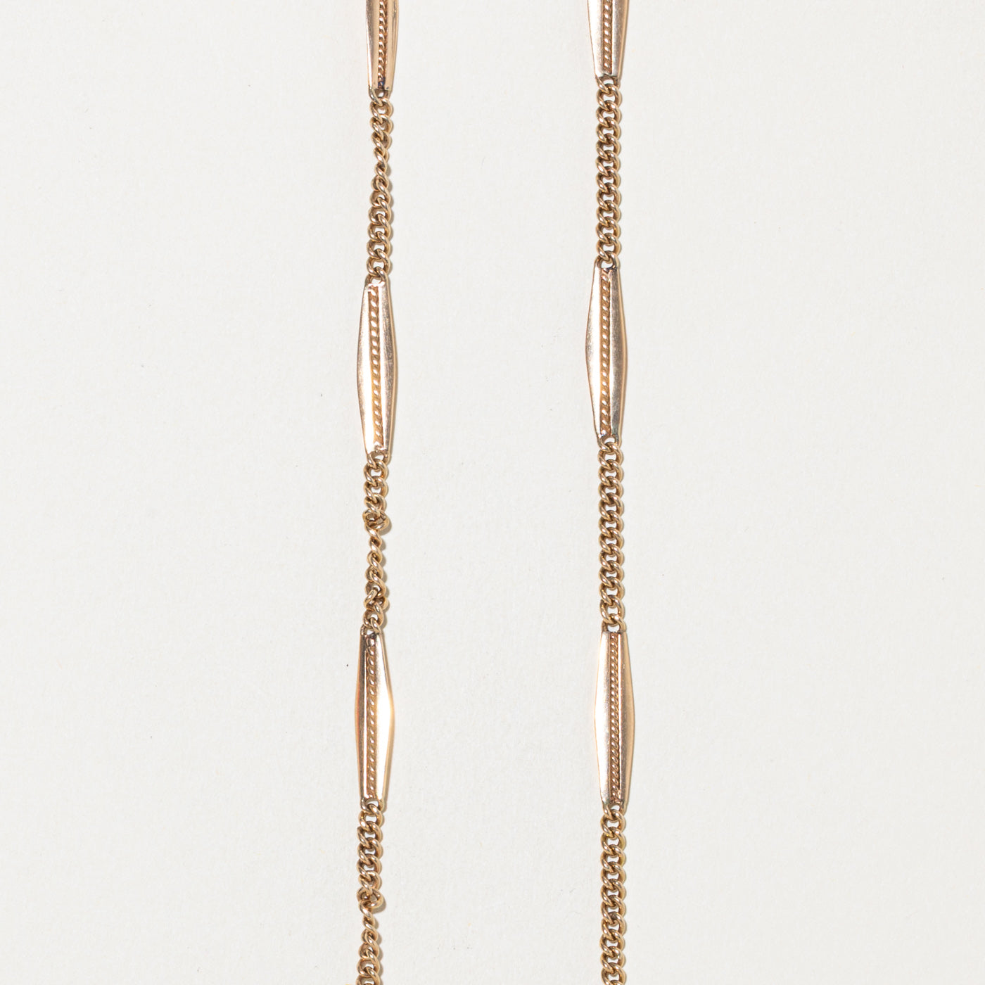 14k Bar Link Watch Chain | 17.5"