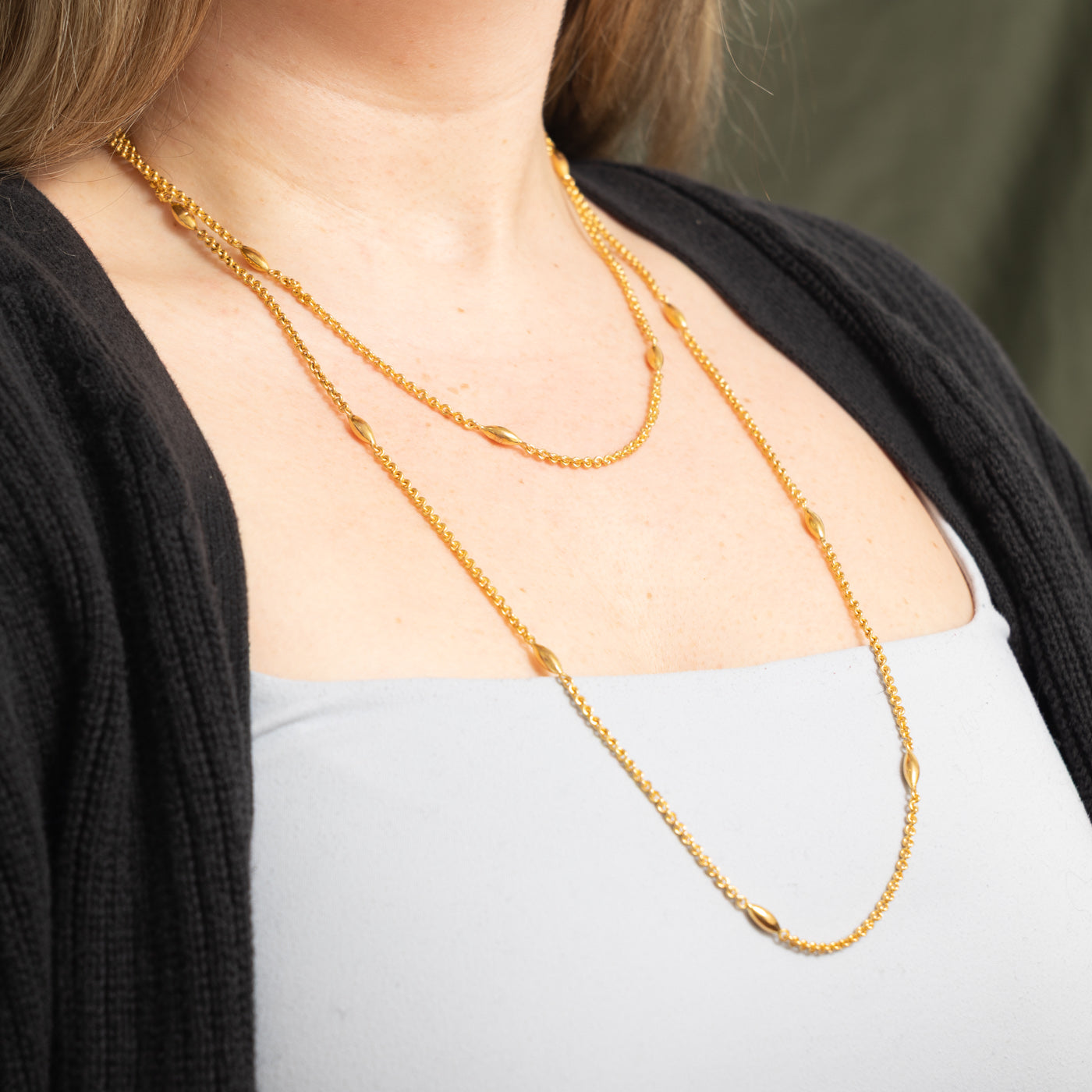 17k Yellow Gold Satellite Chain | 50"