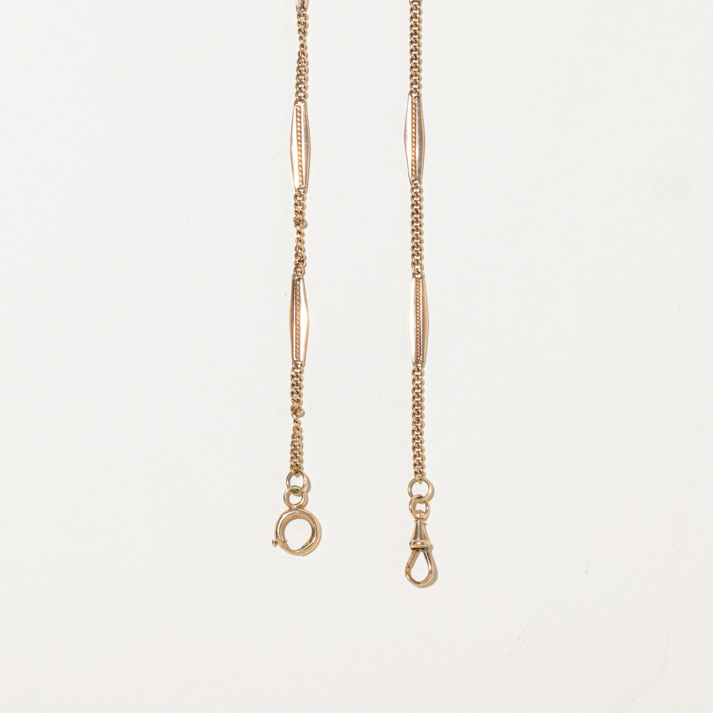 14k Bar Link Watch Chain | 17.5"