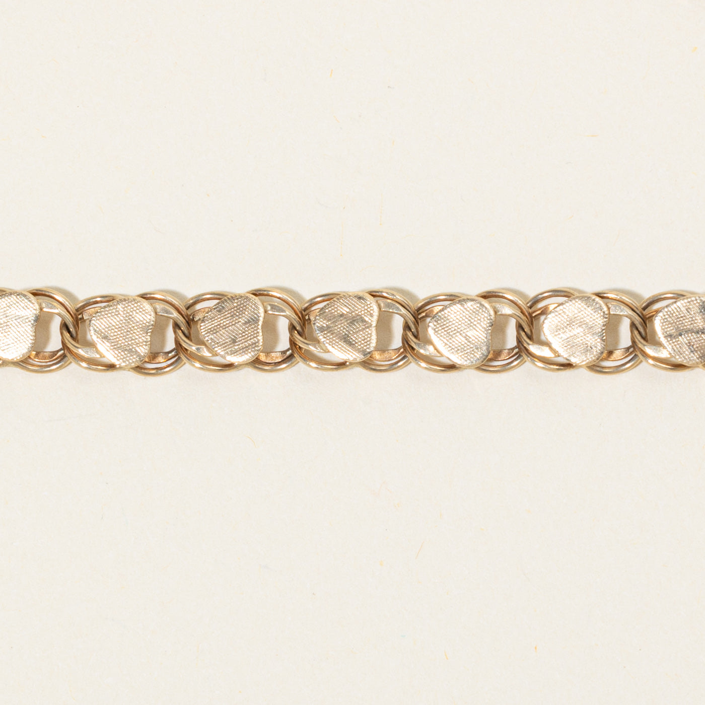10k Heart Motif Link Bracelet | 6mm | 6.5"