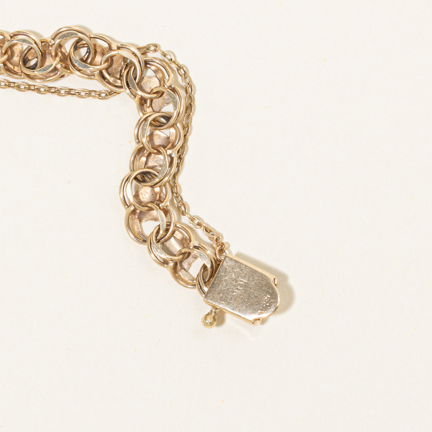10k Heart Motif Link Bracelet | 6mm | 6.5"