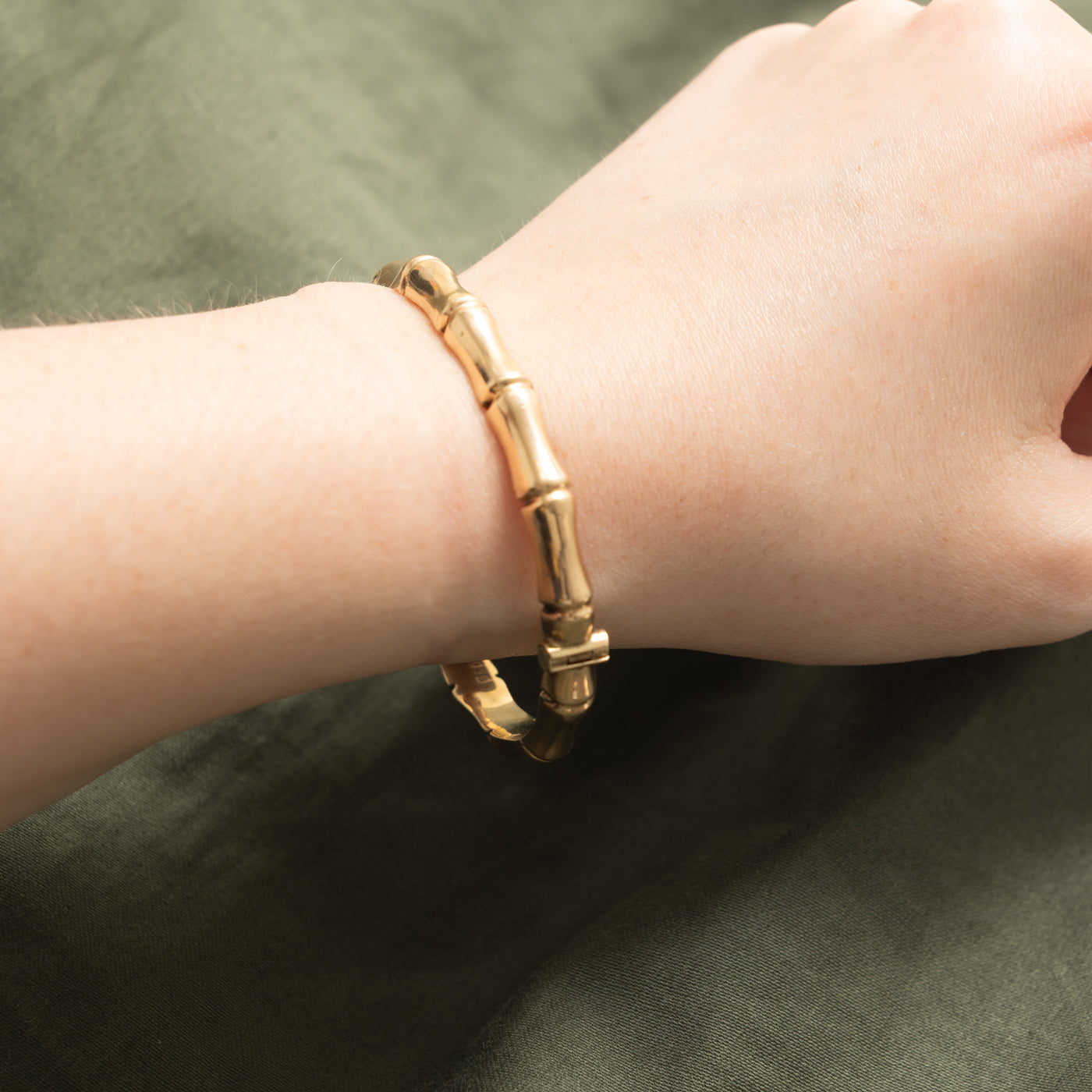 1971 Birmingham Bamboo Design Bangle Bracelet | 6.85mm | 6.5"