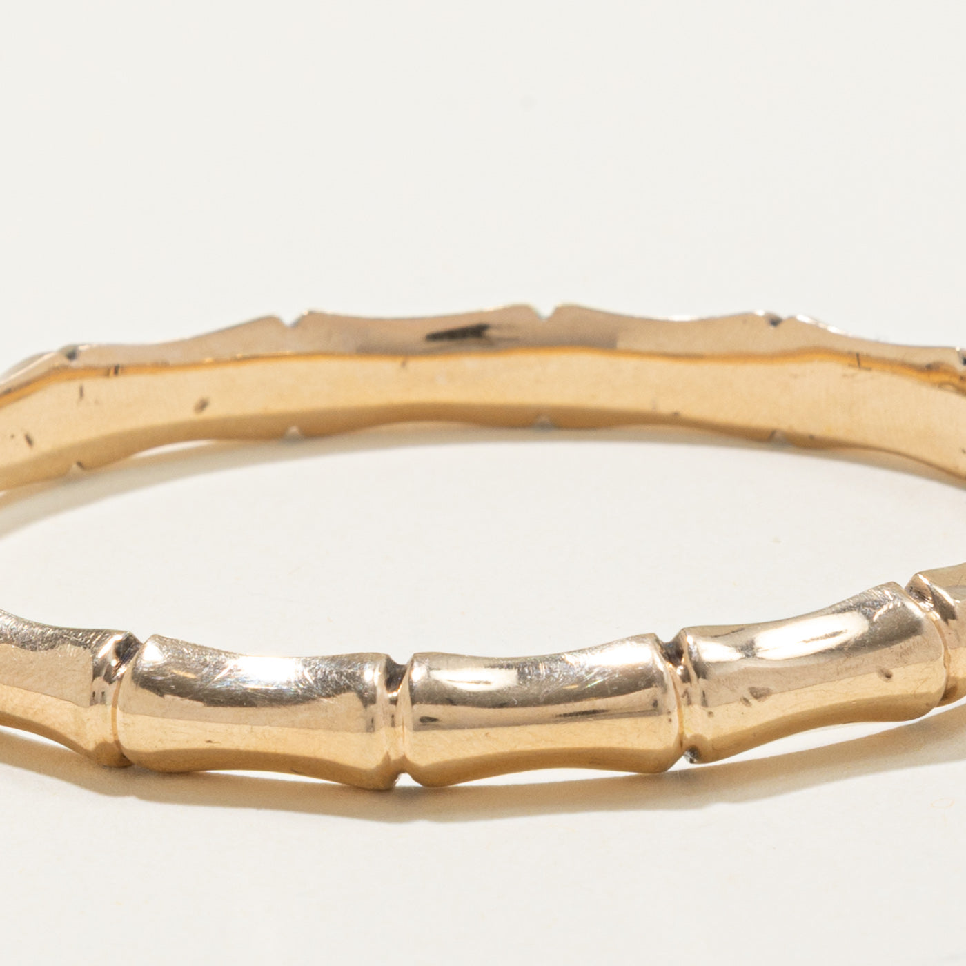 1971 Birmingham Bamboo Design Bangle Bracelet | 6.85mm | 6.5"