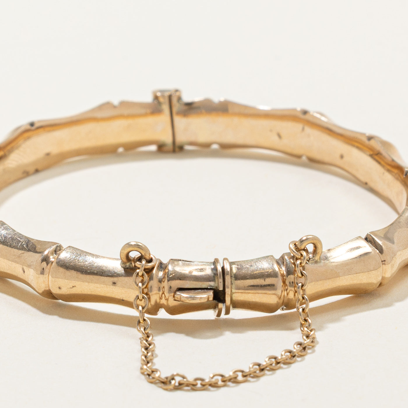 1971 Birmingham Bamboo Design Bangle Bracelet | 6.85mm | 6.5"