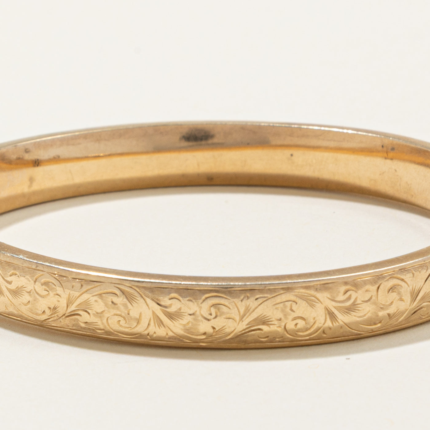 ‘Birks’ 9k Engraved Bangle Bracelet | 6.5"