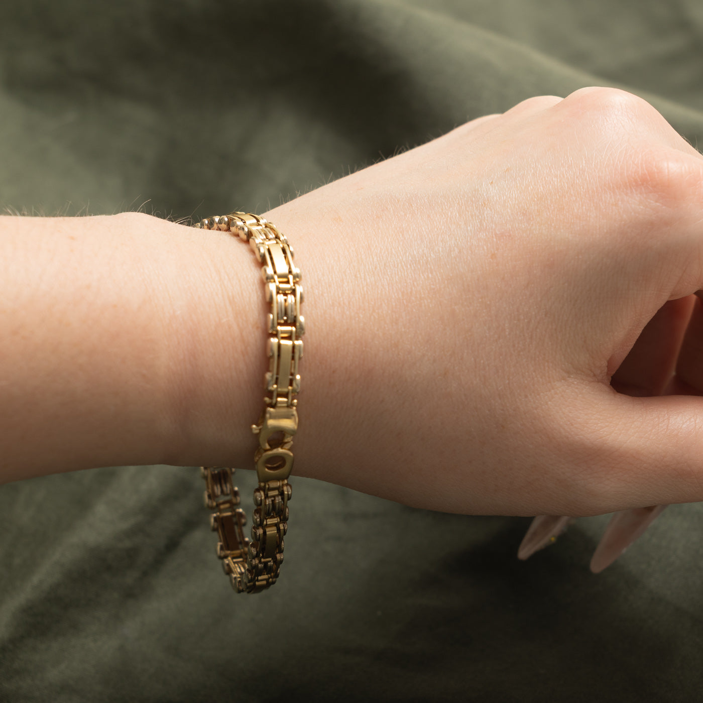 Italian 14k Geometric Chain Bracelet | 6.9mm | 8"