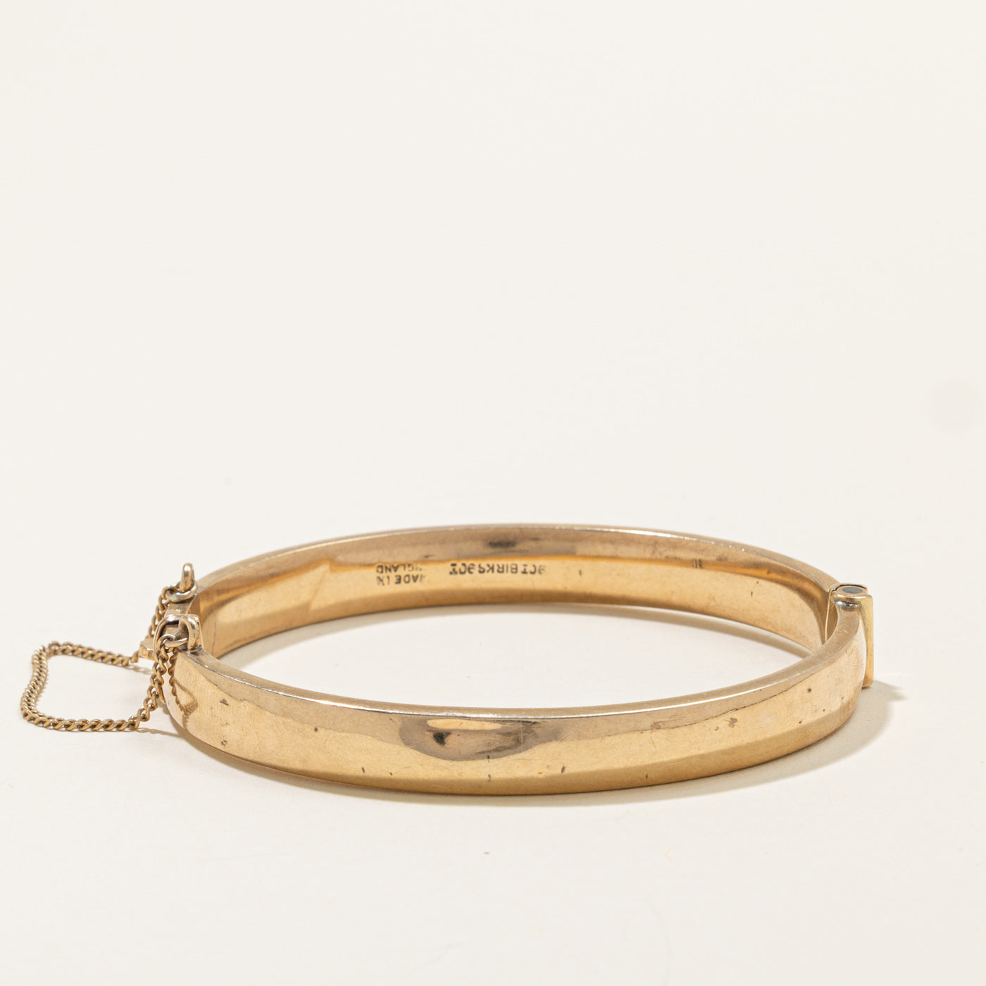 ‘Birks’ 9k Engraved Bangle Bracelet | 6.5"