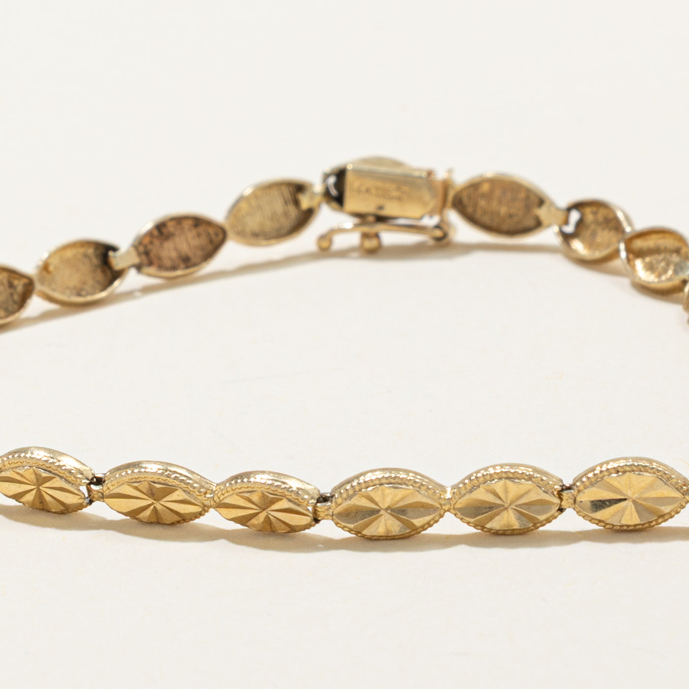 14k Diamond Cut Bead Link Bracelet | 4.3mm | 8.5"