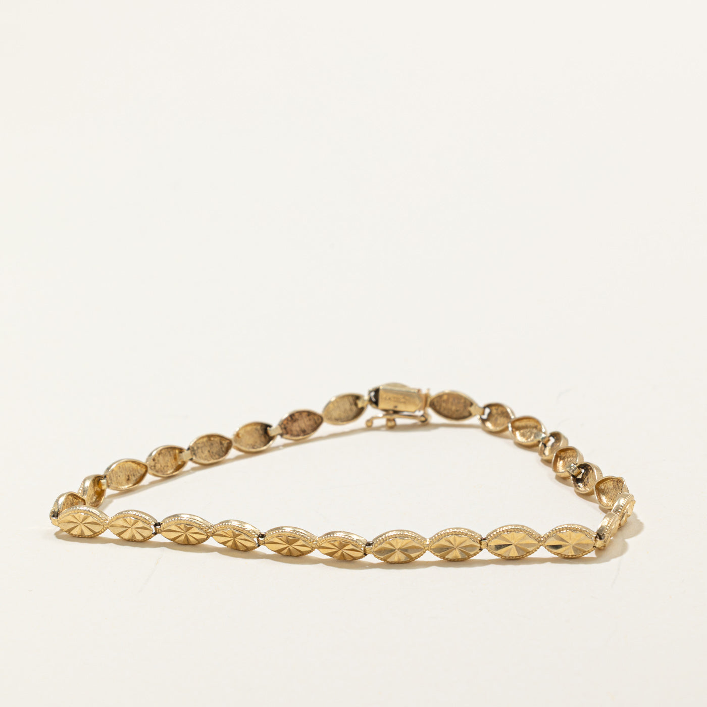14k Diamond Cut Bead Link Bracelet | 4.3mm | 8.5"