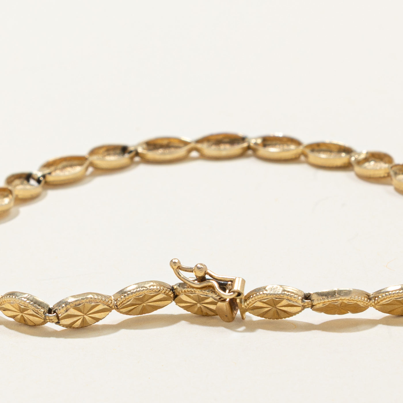 14k Diamond Cut Bead Link Bracelet | 4.3mm | 8.5"