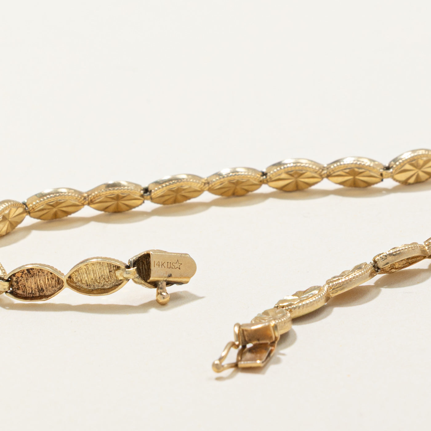 14k Diamond Cut Bead Link Bracelet | 4.3mm | 8.5"