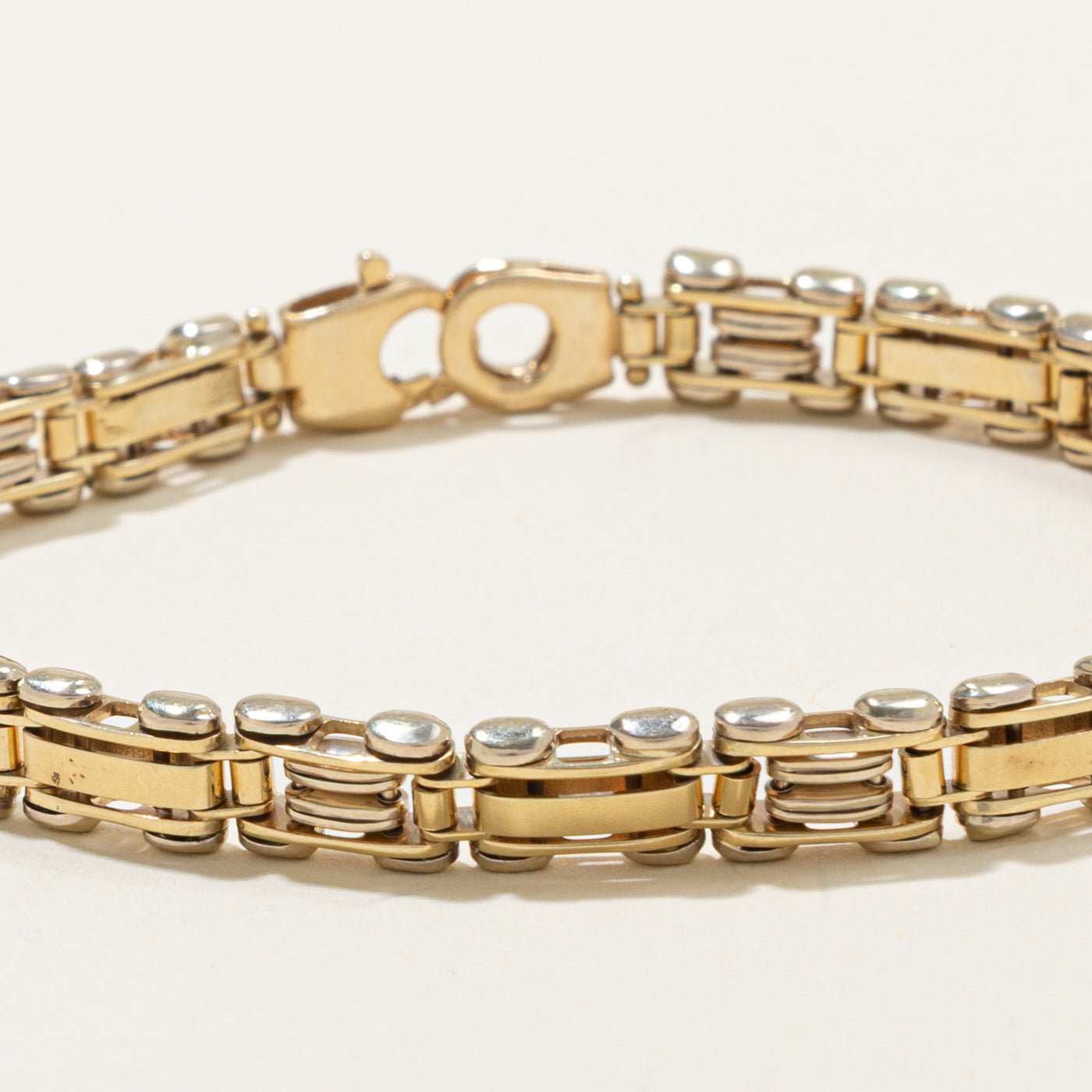 Italian 14k Geometric Chain Bracelet | 6.9mm | 8"