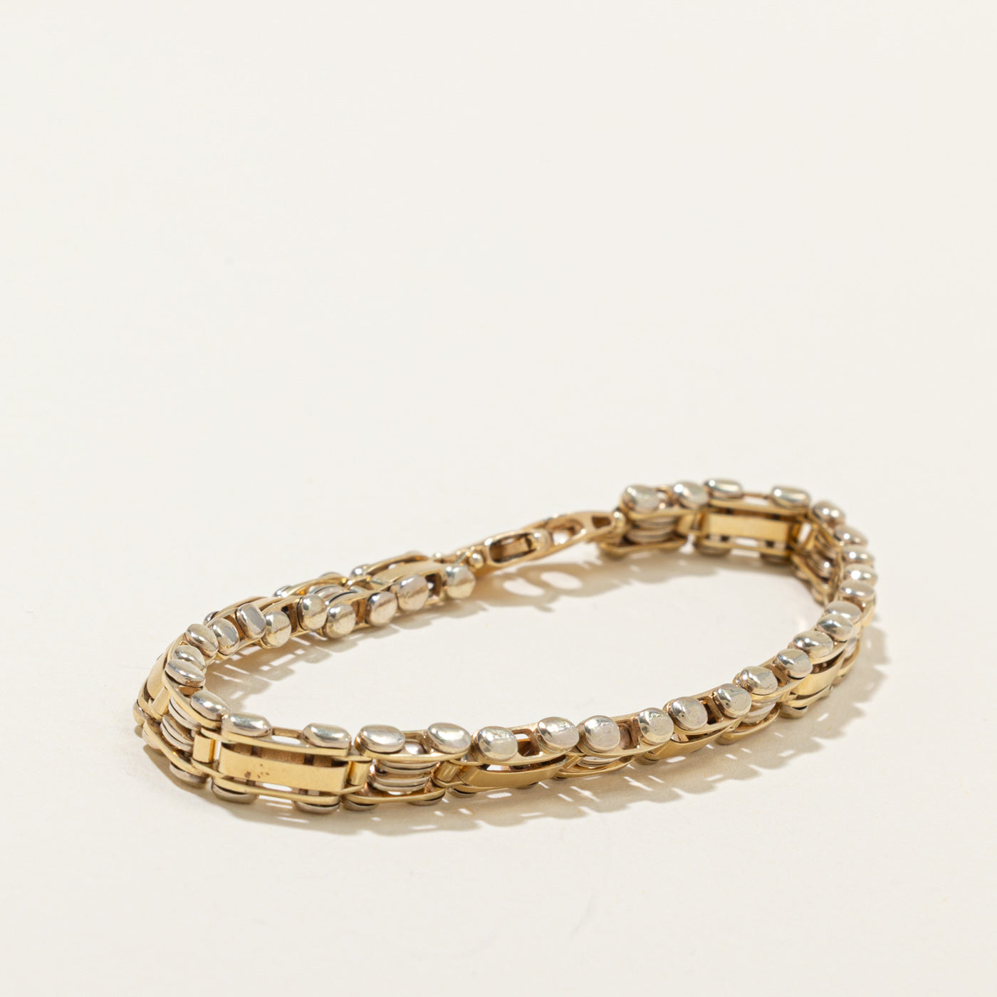 Italian 14k Geometric Chain Bracelet | 6.9mm | 8"