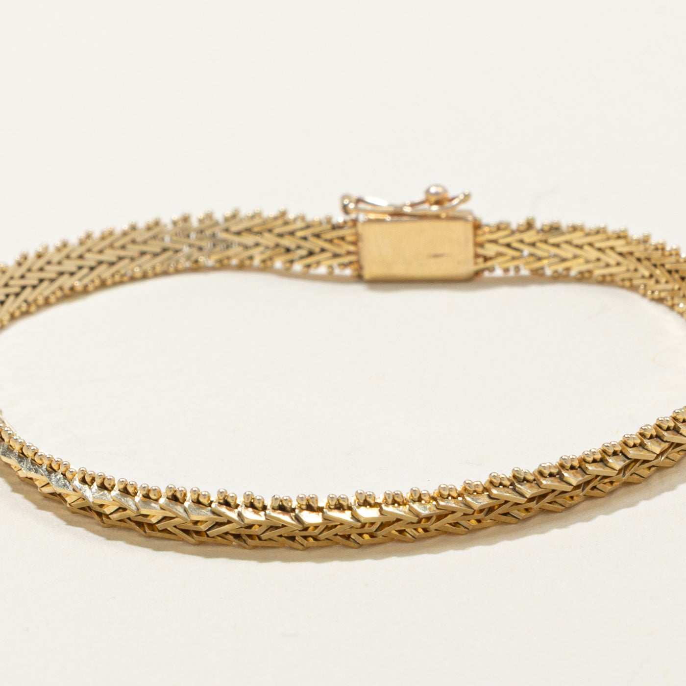 14k Woven Link Chain Bracelet | 4.3mm | 7"