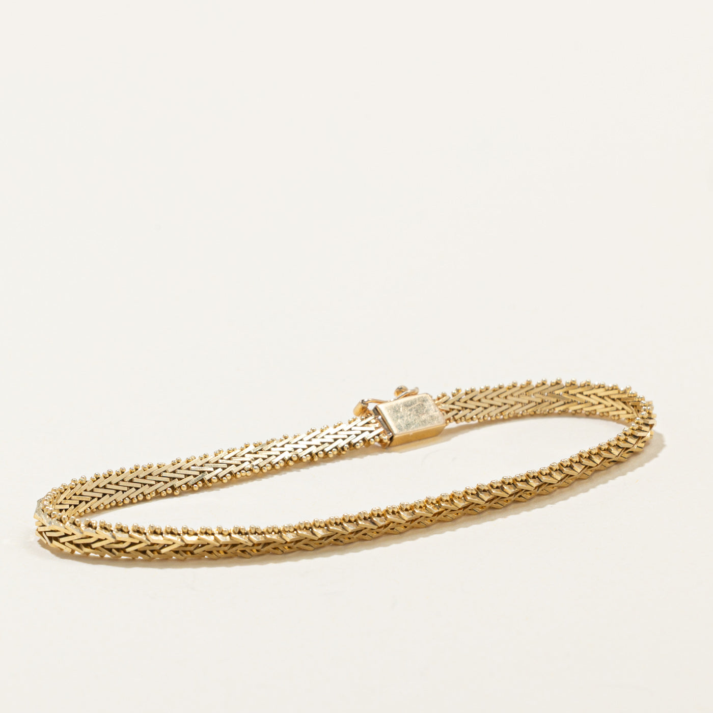 14k Woven Link Chain Bracelet | 4.3mm | 7"