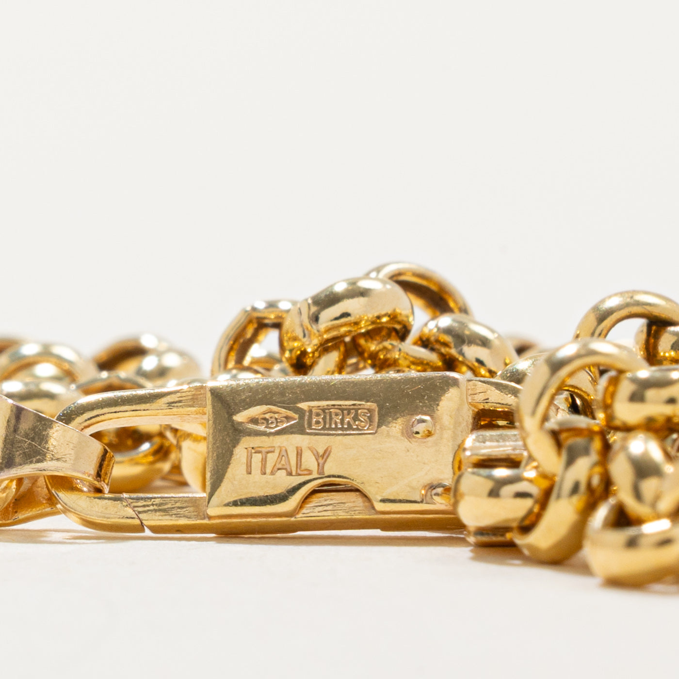 ‘Birks’ 14k Rolo Link Chain | 4.2mm | 16.5"
