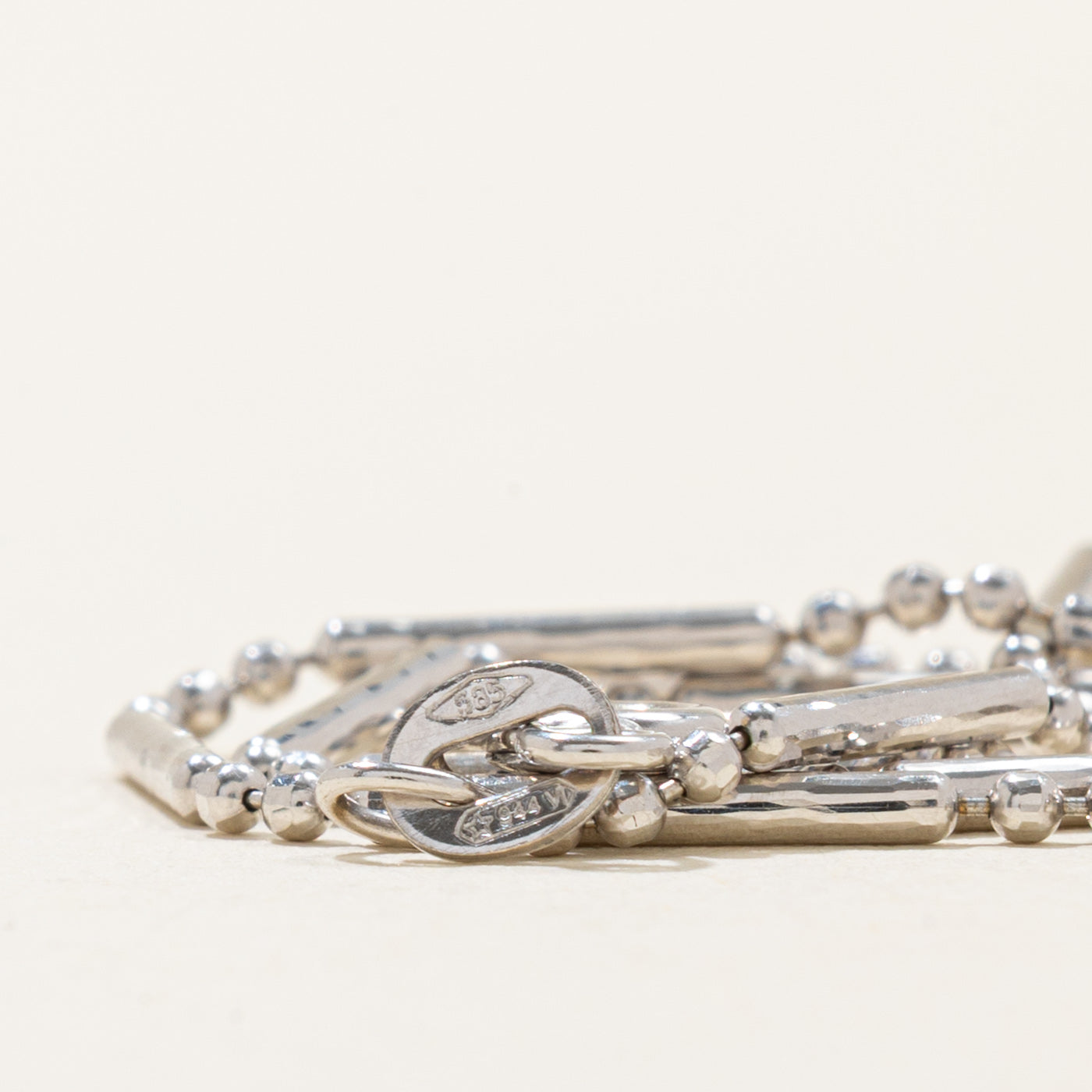 Italian 14k Bar & Bead Chain | 1.3mm | 16"