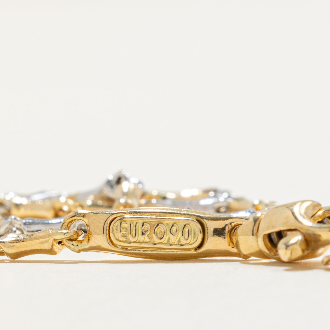 Italian 18k Two-Tone Bar Link Chain | 1.83mm | 19"
