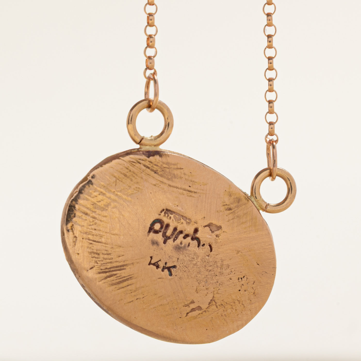 ‘Pyrrha’ 14k Rose Gold Embossed Pendant Necklace | 20"
