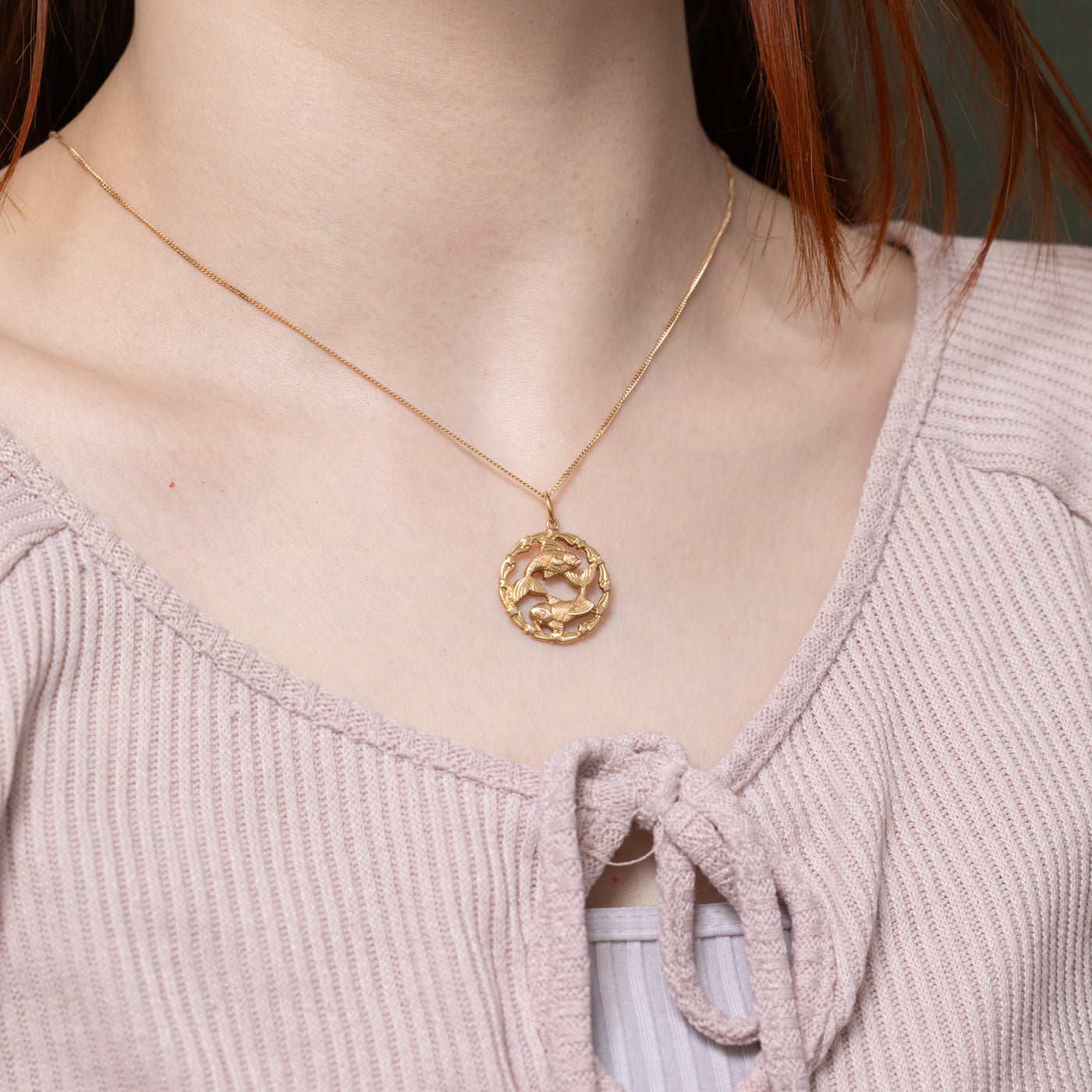 14k Pisces Zodiac Pendant