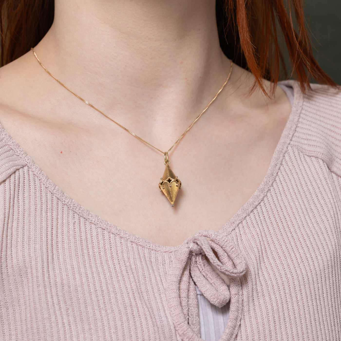 14k Geometric Textured Charm