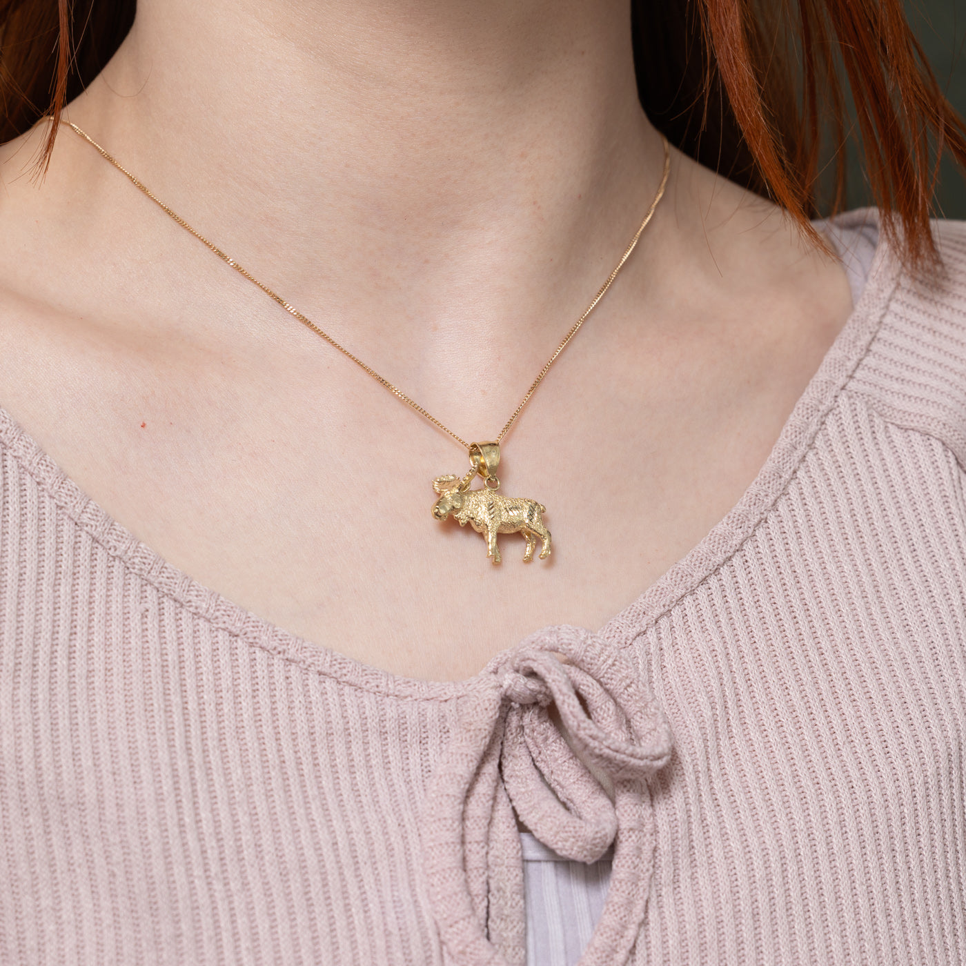 14k Moose Pendant