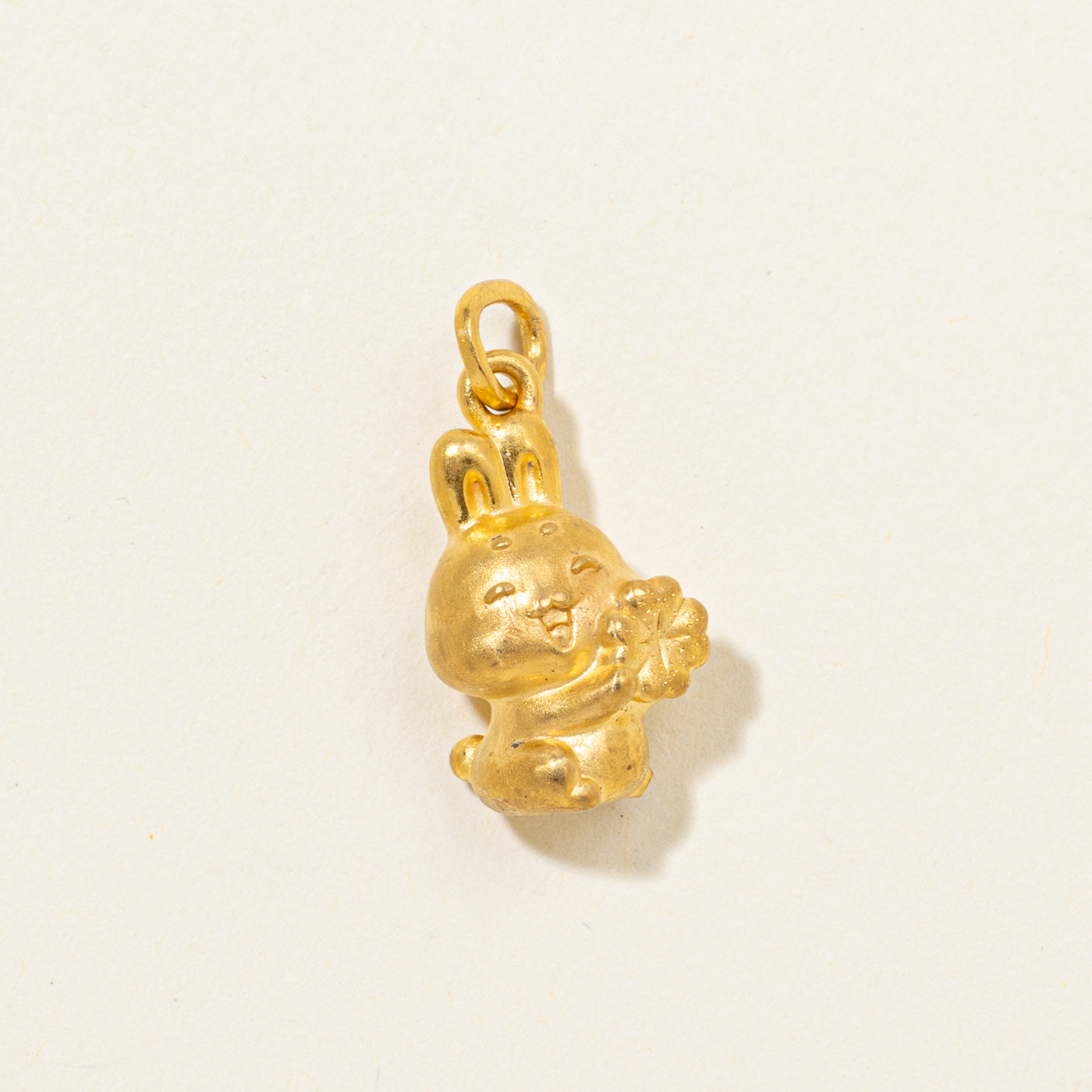24k Bunny & Four Leaf Clover Charm