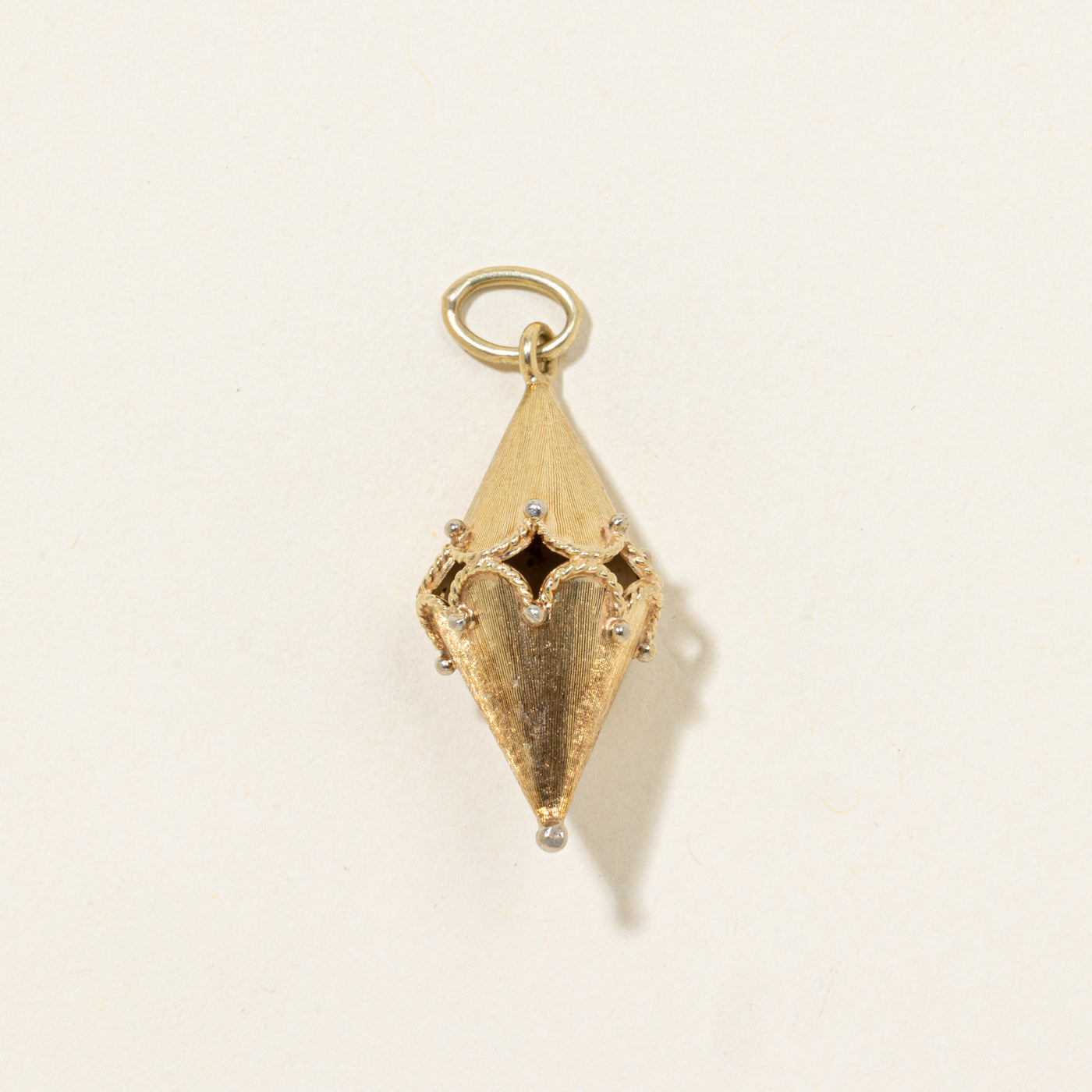 14k Geometric Textured Charm