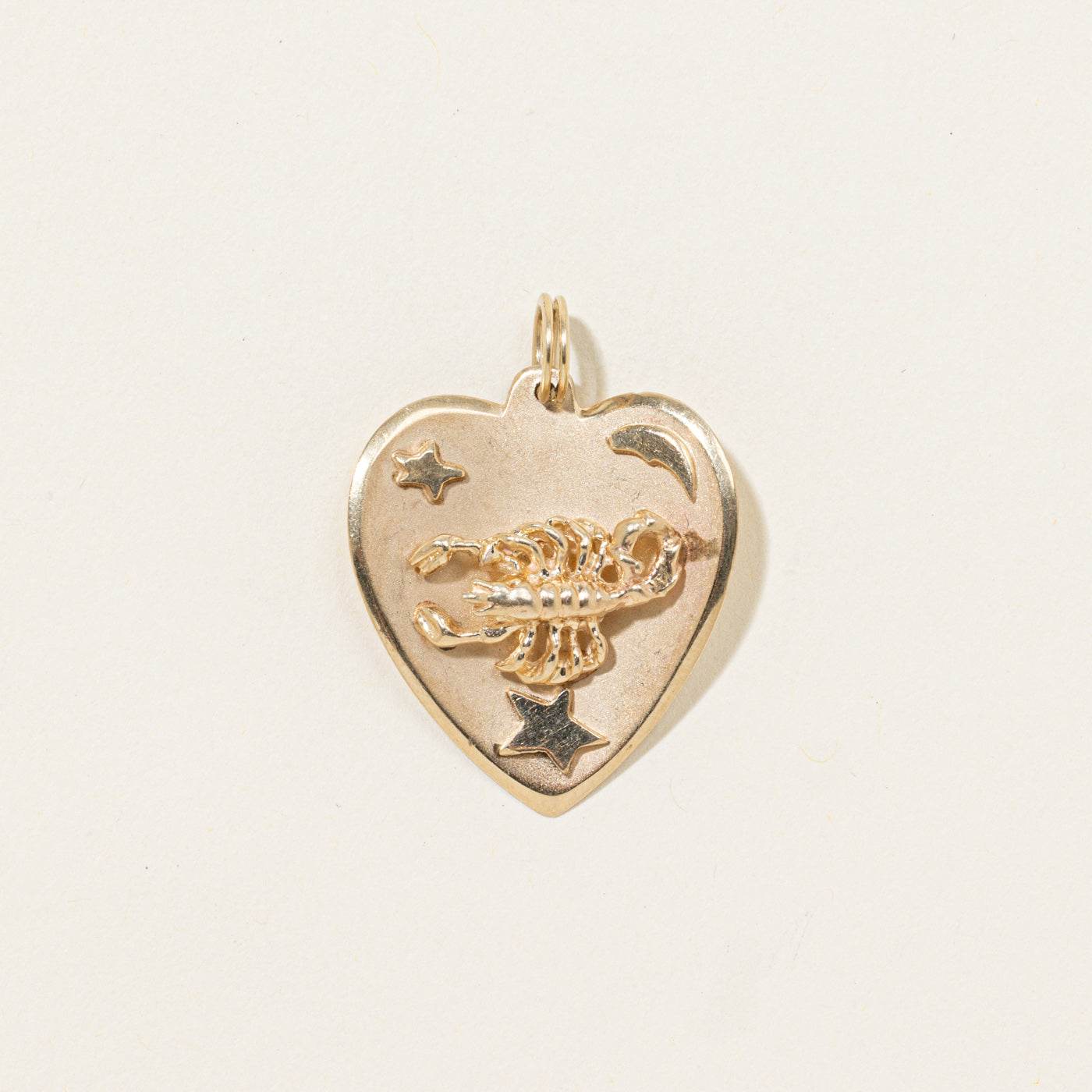 14k Scorpio Zodiac Heart Pendant