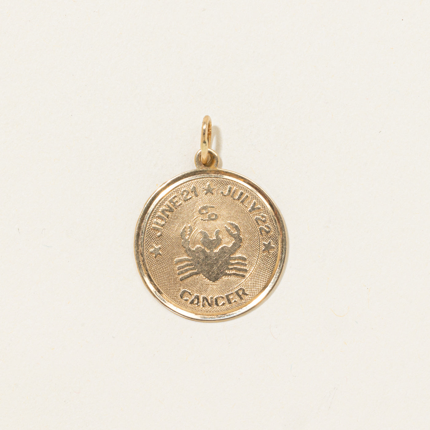 14k Cancer Zodiac Pendant