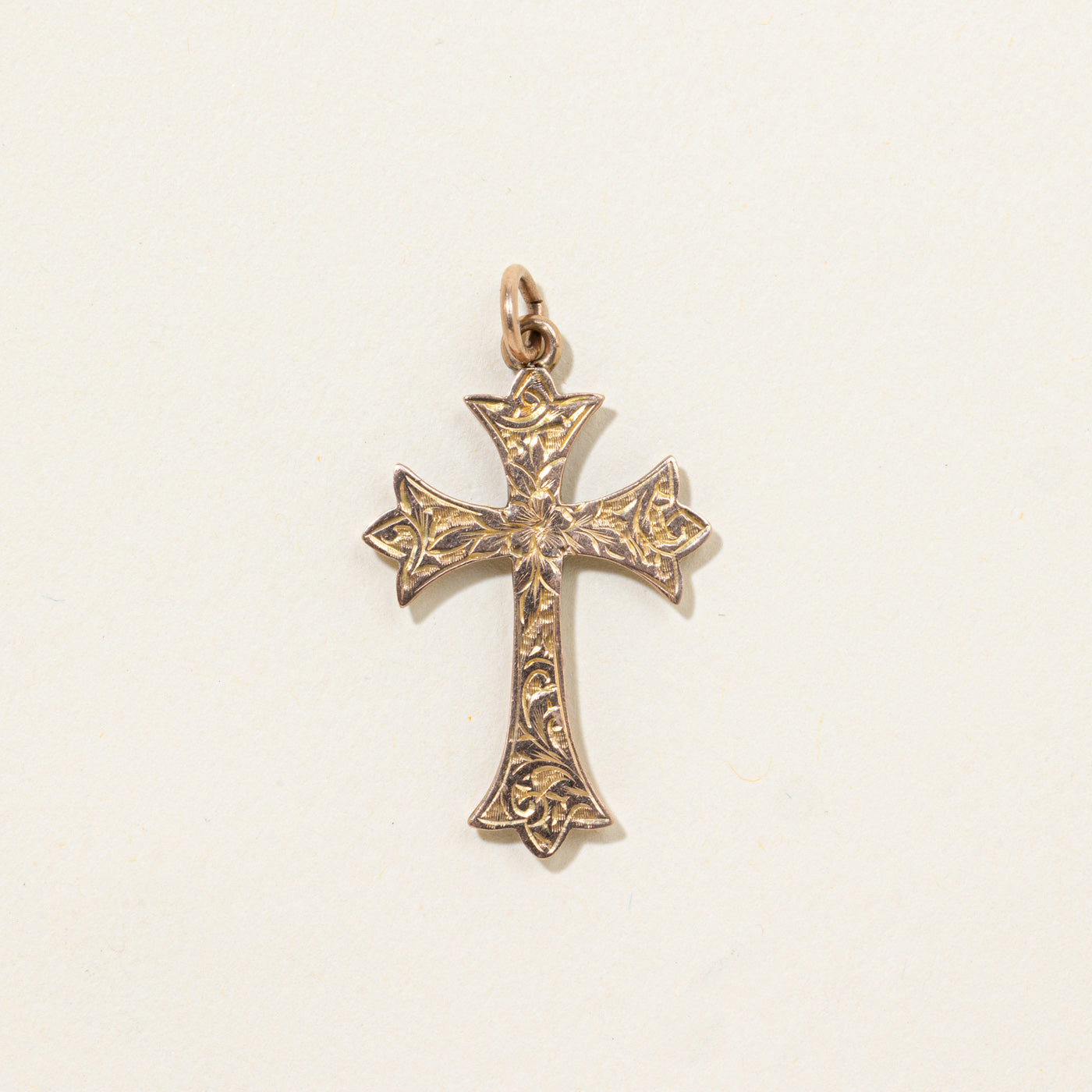 1902 Birmingham 9k Engraved Cross Pendant