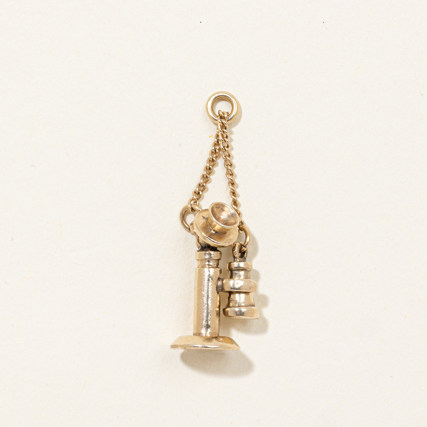 14k Old Telephone Charm