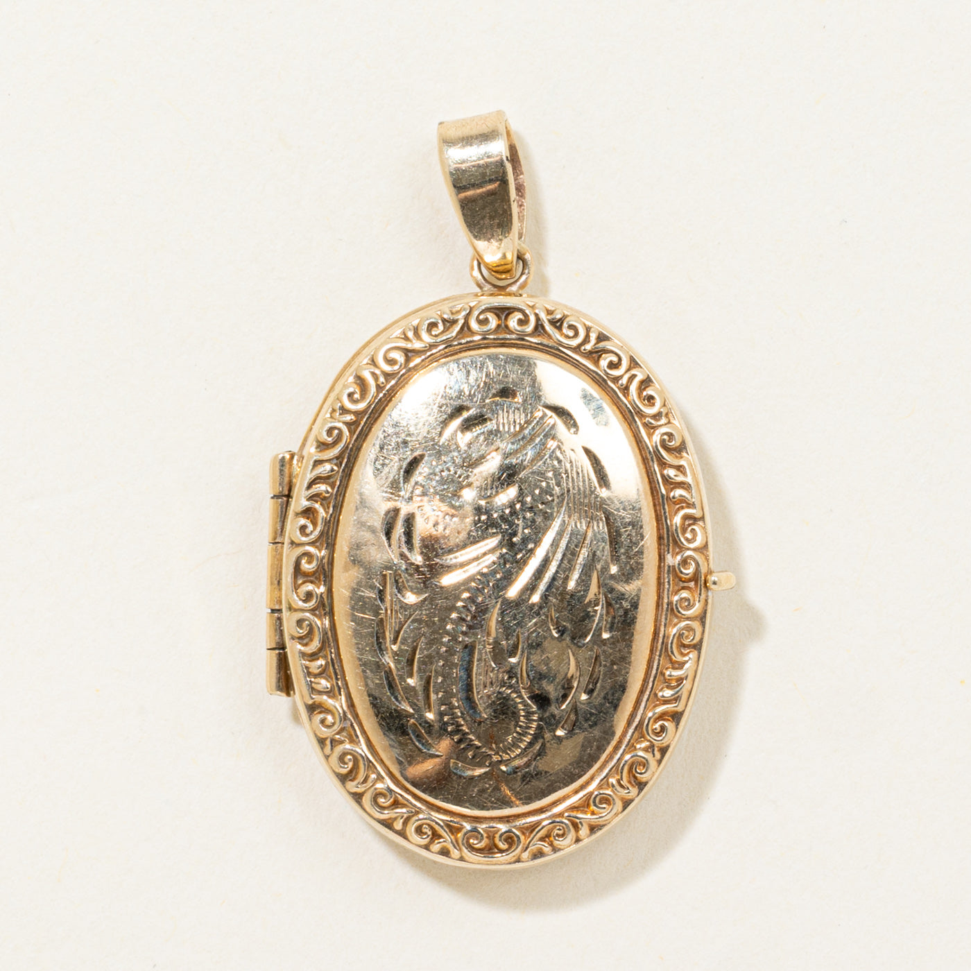 10k Yellow Gold Engraved Locket