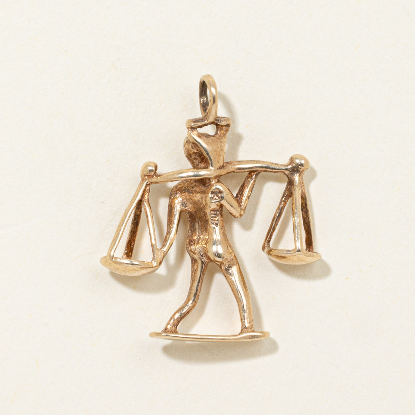 10k Man Carrying Scales Pendant